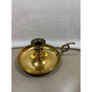 Vintage Brass Chamberstick Candle Holder